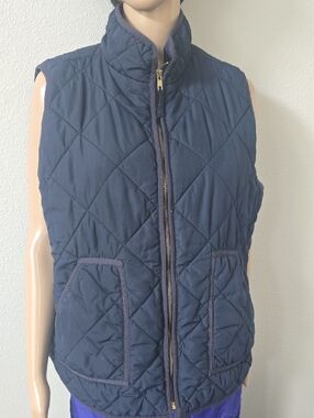Navy Quilted Sleeveless Zip Vest - J-Crew Mercantile